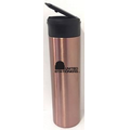 16 Oz. Slim Stainless Steel Vacuum Insulated Tumbler with Flip Closure, Copper Coated